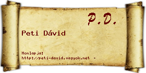 Peti Dávid névjegykártya